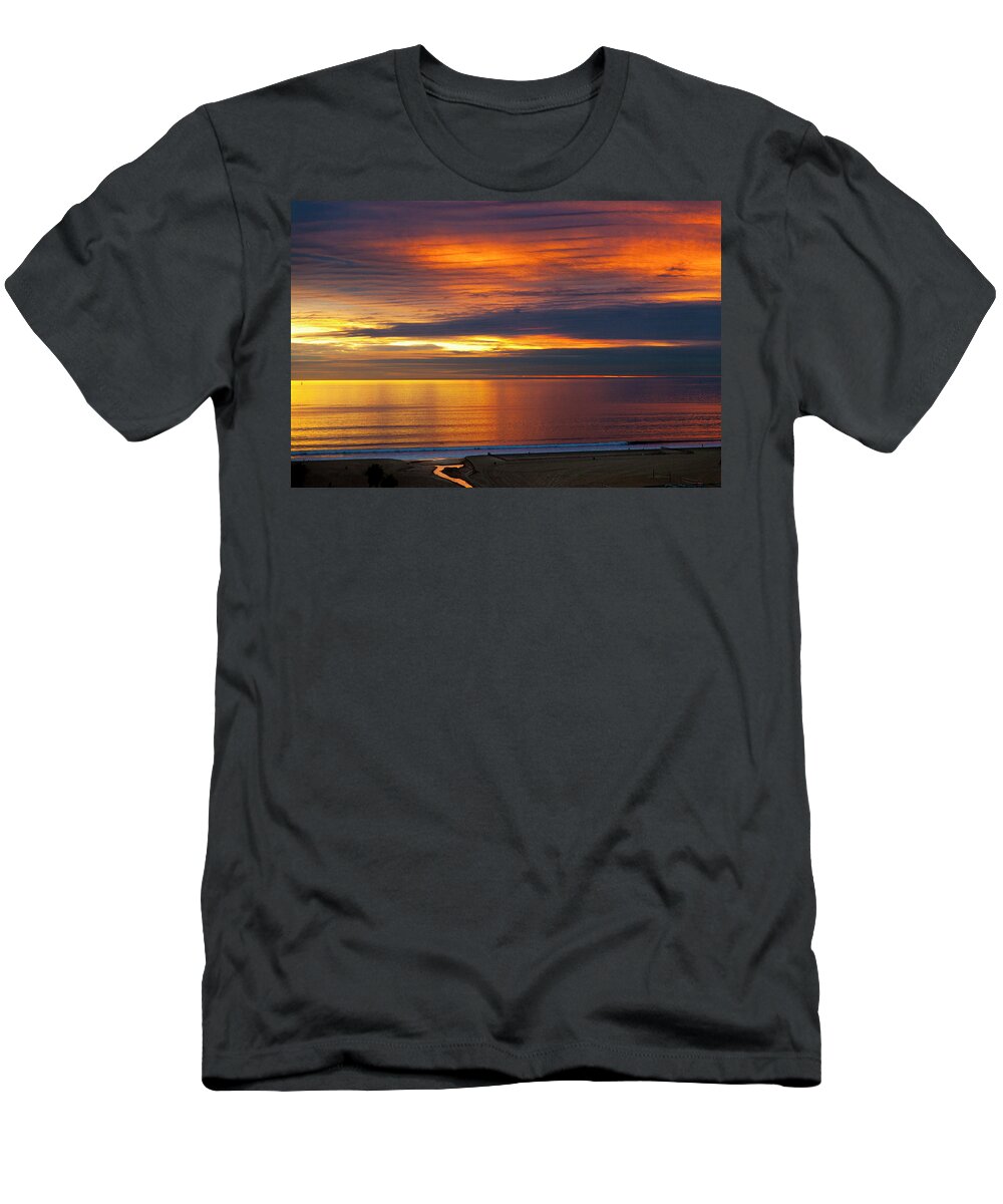Sunset T-Shirt featuring the photograph Golden Reflections #1 by Gene Parks