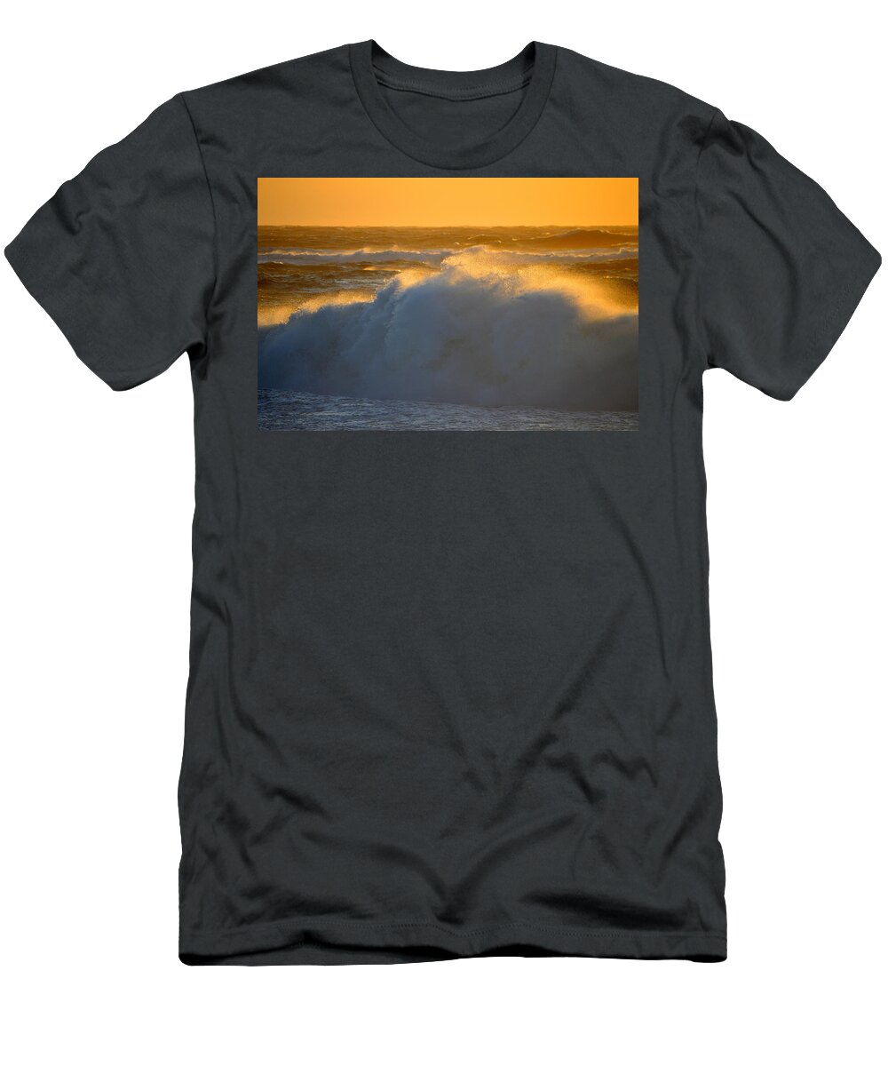 Ocean T-Shirt featuring the photograph Golden Seaside Energy by Dianne Cowen Cape Cod Photography