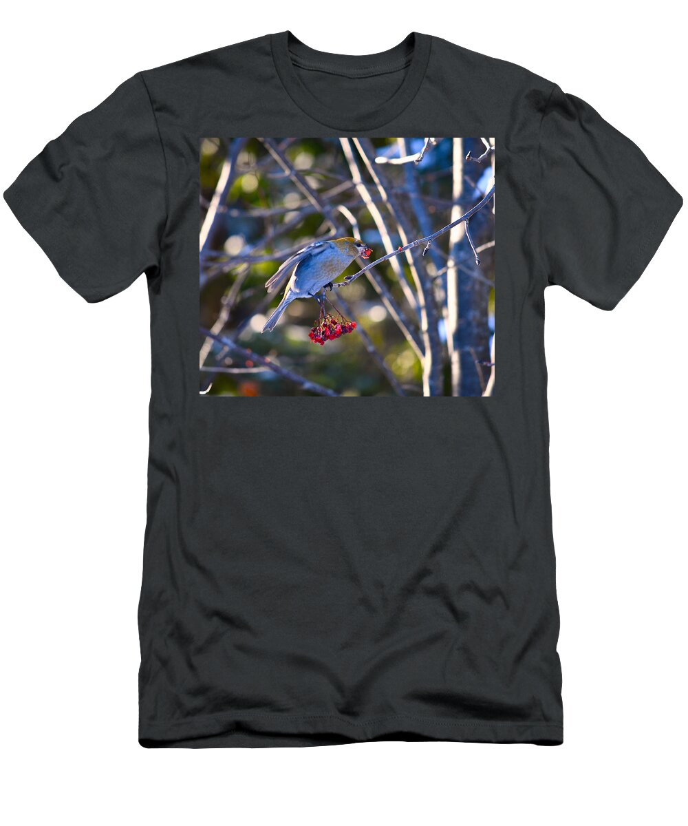 Bird T-Shirt featuring the photograph Got One by Hella Buchheim