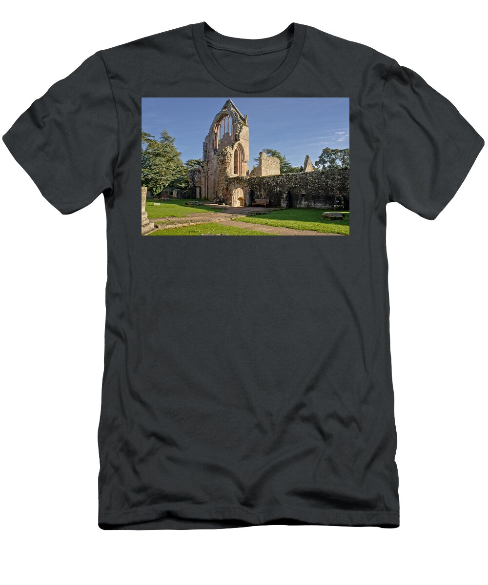 Ruins T-Shirt featuring the photograph Gothic ruins. Dryburgh Abbey. by Elena Perelman