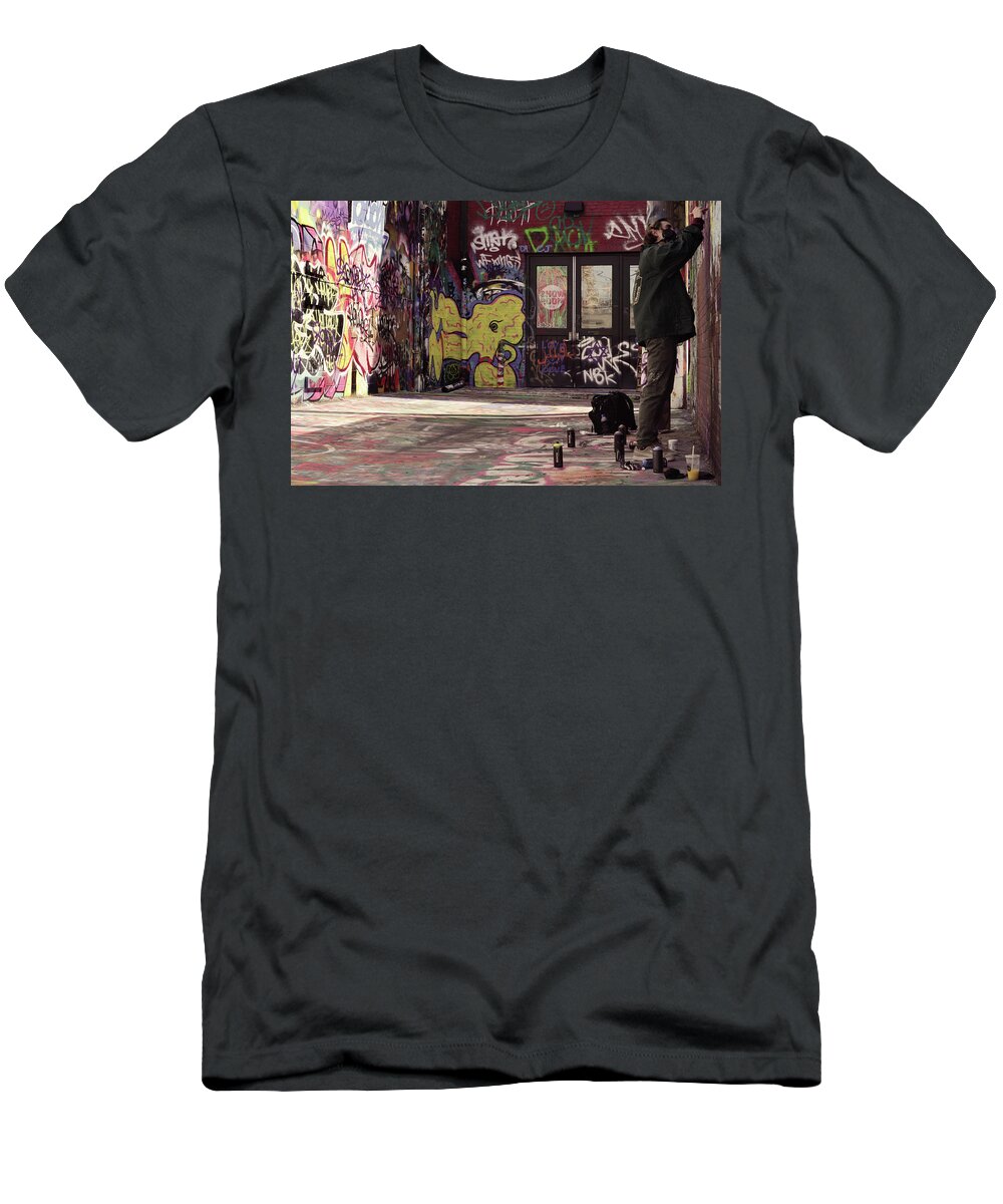 Graffiti T-Shirt featuring the photograph Graffiti Alley by La Dolce Vita
