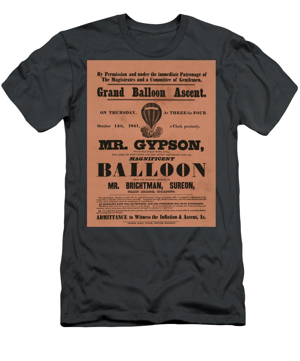  T-Shirt featuring the drawing Grand Balloon Ascention by Vintage Pix