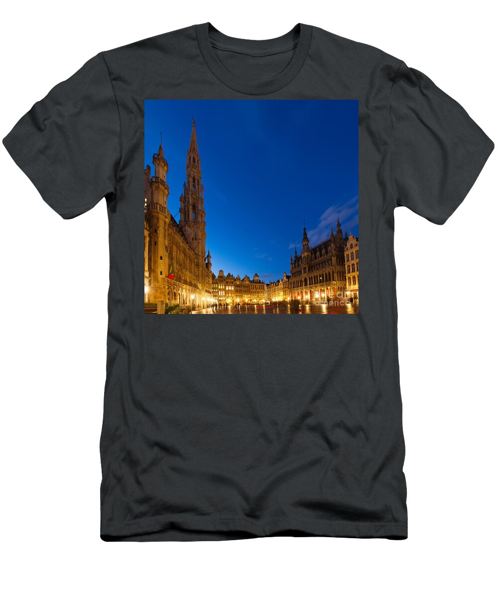 Buxeles T-Shirt featuring the photograph Grand Place in Brusseles by Anastasy Yarmolovich