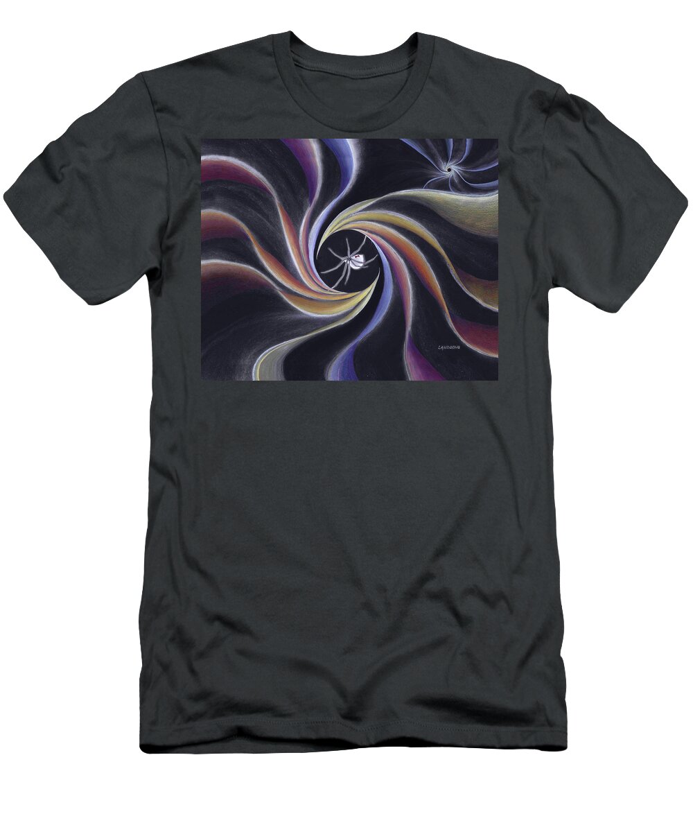 Nature T-Shirt featuring the painting Grandmother Spider Weaving the Universe by Robin Aisha Landsong
