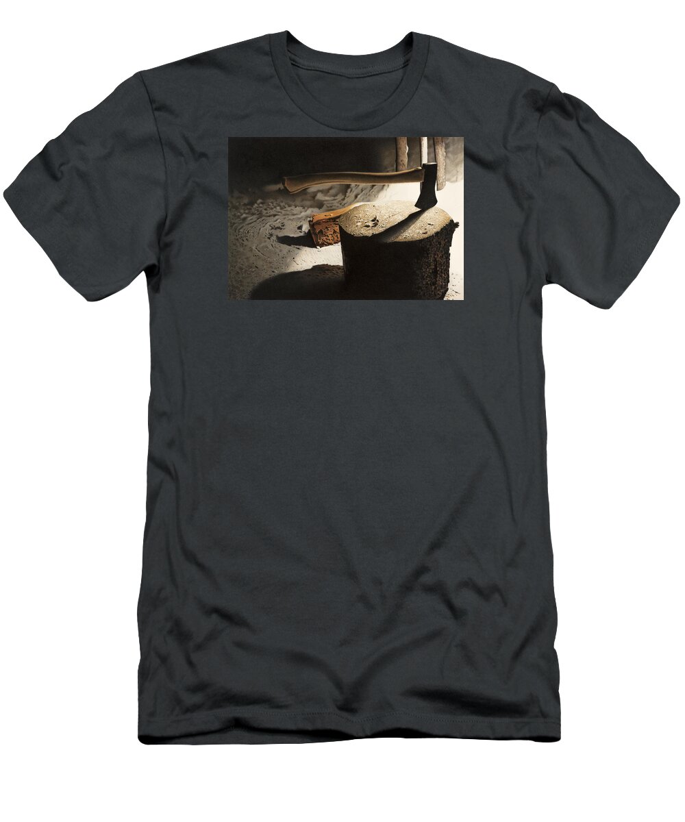 Woodshed T-Shirt featuring the drawing Grandpa's Woodshed by Stirring Images