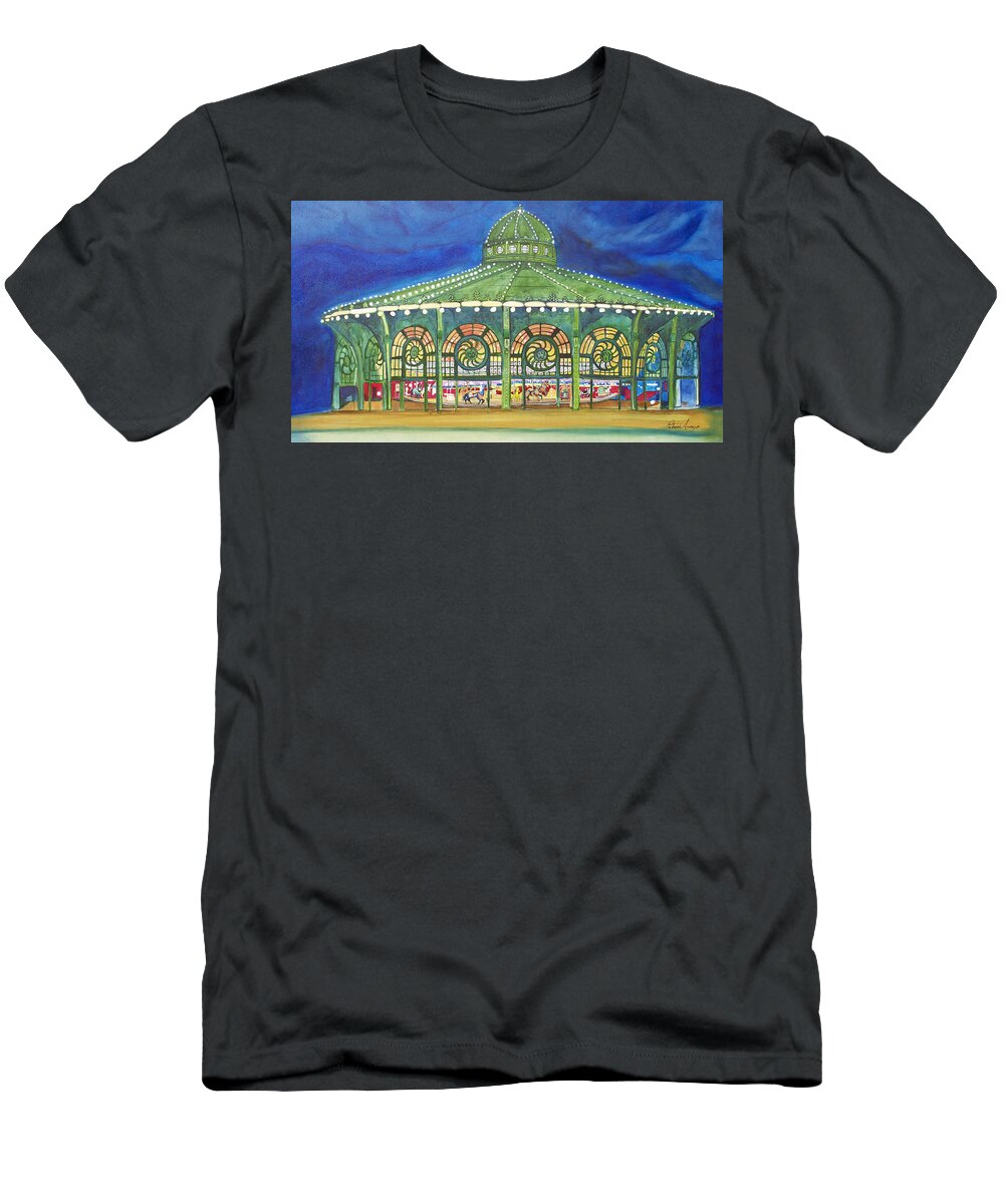 Night Paintings Of Asbury Park T-Shirt featuring the painting Grasping the Memories by Patricia Arroyo