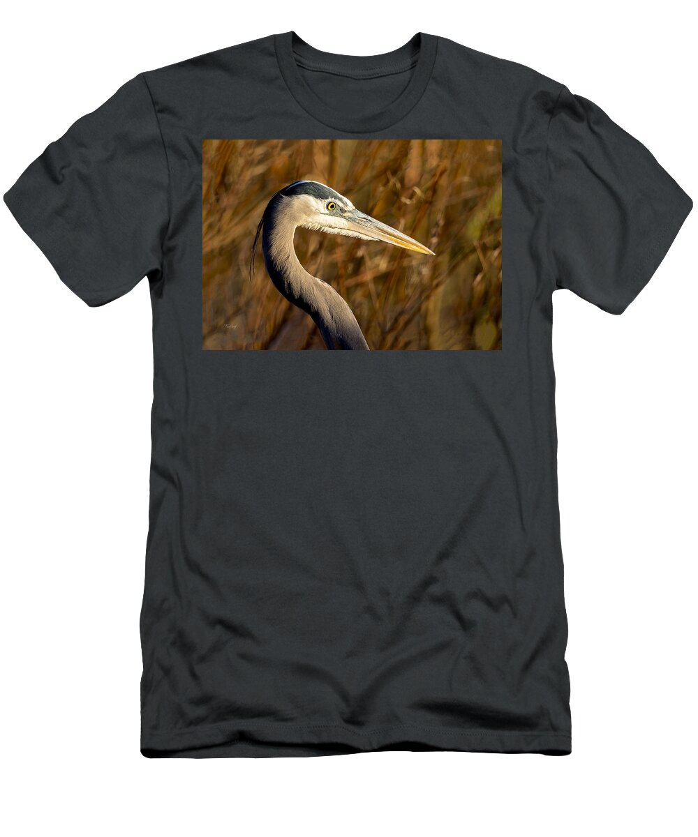 Bird T-Shirt featuring the photograph Great Blue Heron Hunting by Fred J Lord