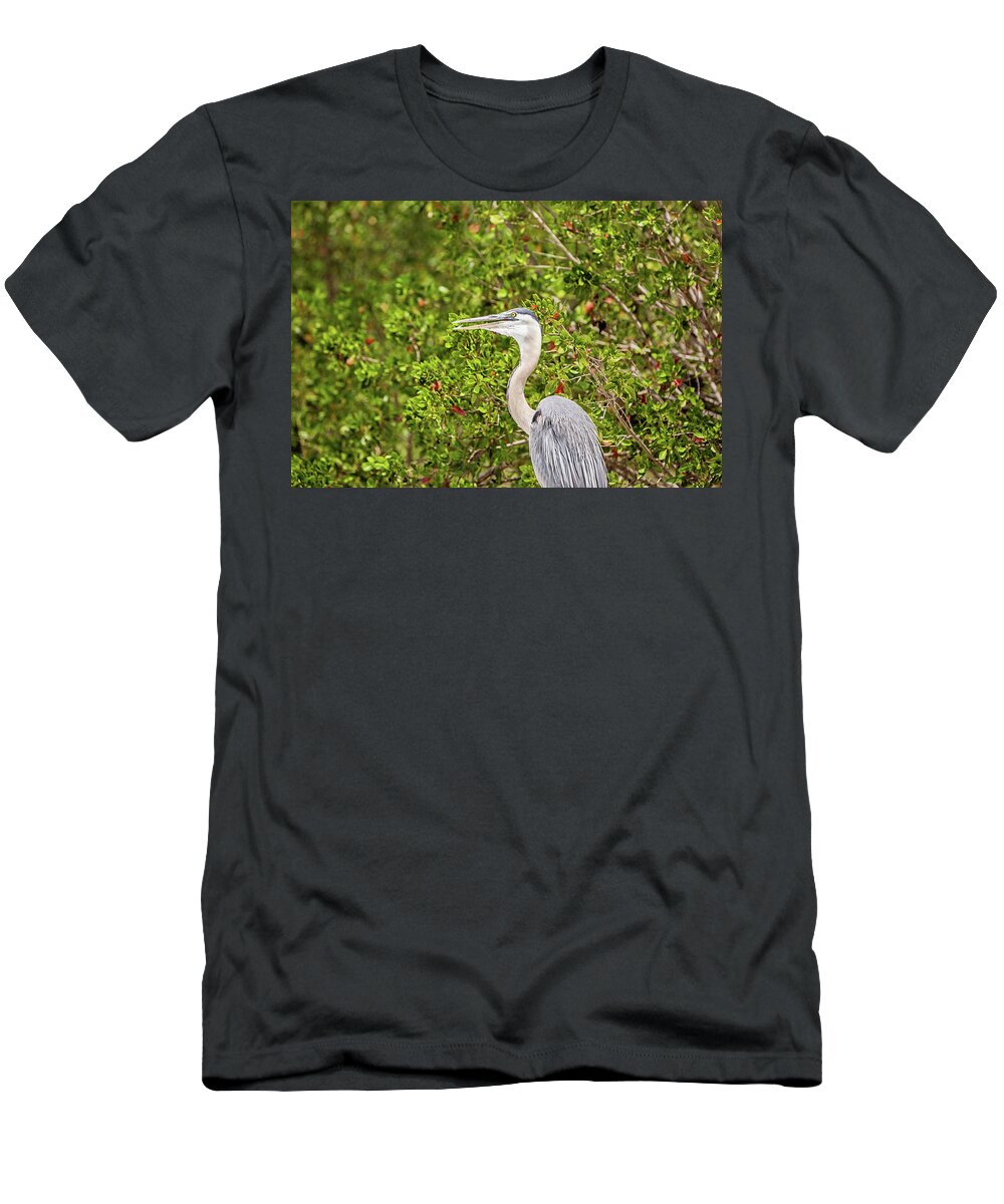 Great Blue Heron T-Shirt featuring the photograph Great Blue Heron in the Mangroves by Scott Pellegrin