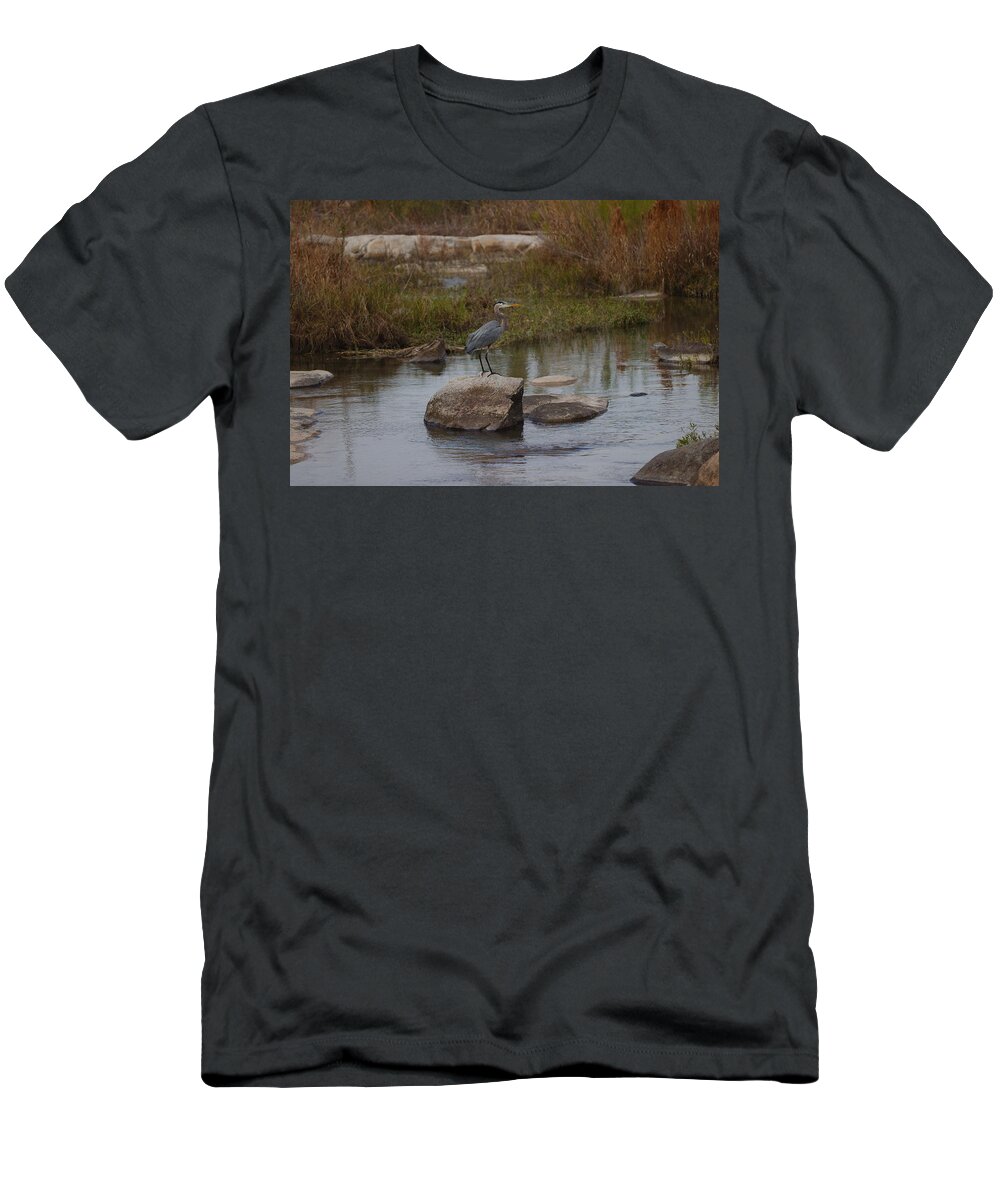 Heron T-Shirt featuring the photograph Great blue heron by James Smullins