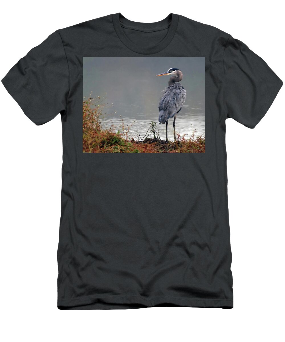 Gbh T-Shirt featuring the photograph Great Blue Heron Landscape by Art Cole