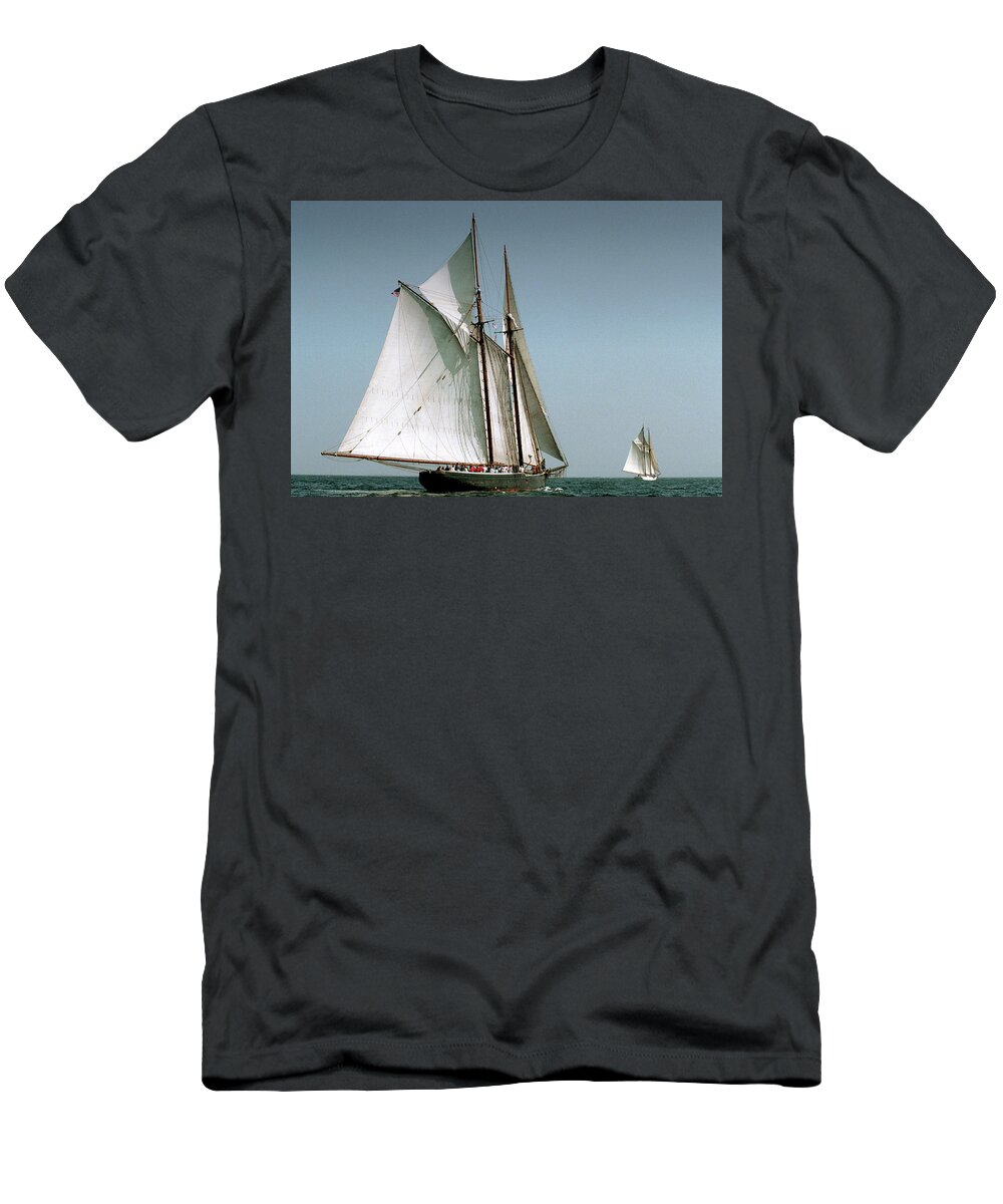 Windjammers T-Shirt featuring the photograph Great Gloucester Schooner Race by Fred LeBlanc