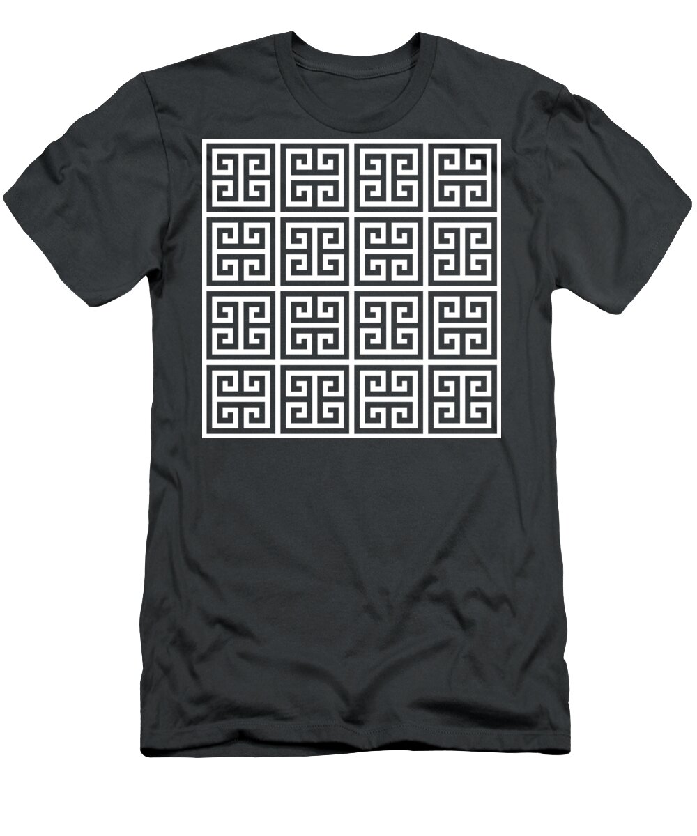 Greek Key T-Shirt featuring the digital art Greek Key Pattern 2 by Chuck Staley