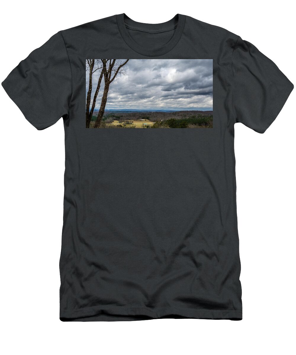 Mountain T-Shirt featuring the photograph Grey Skies by James L Bartlett