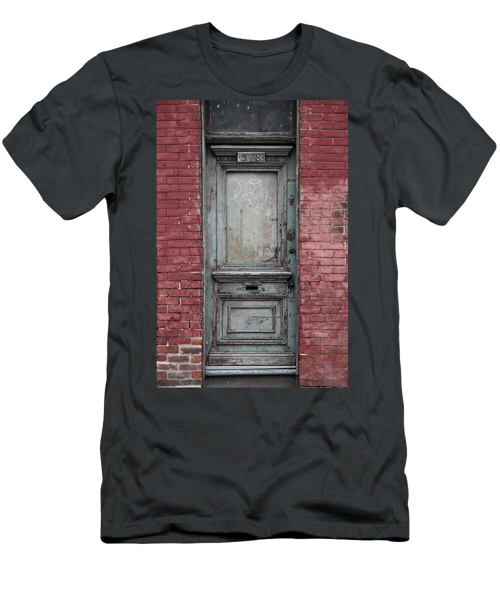 Decay T-Shirt featuring the photograph Griffintown Door by Kreddible Trout