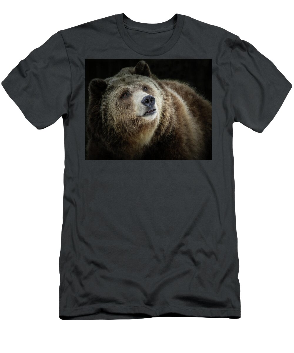 Grizzly Bear T-Shirt featuring the photograph Grizzly Close Up by Athena Mckinzie