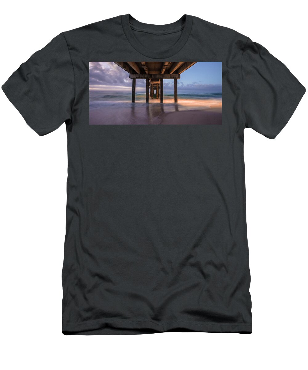 Alabama T-Shirt featuring the photograph Gulf Shores Alabama Pier Sunrise by John McGraw