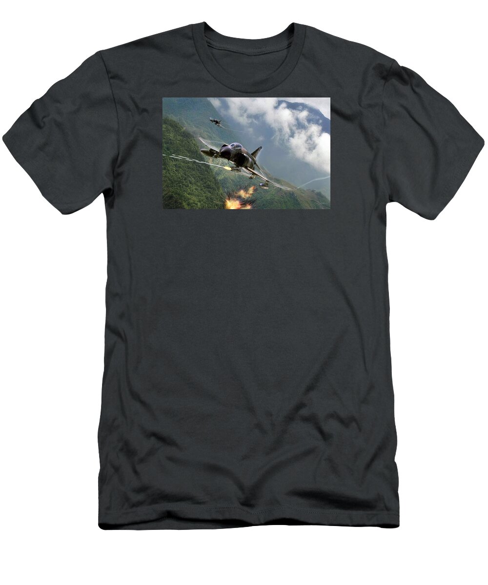 Aviation T-Shirt featuring the digital art Gunfighters by Peter Chilelli