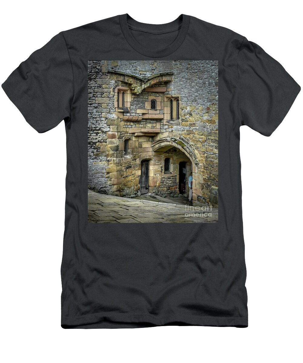 Castle T-Shirt featuring the photograph Haddon Hall Entrance by David Meznarich