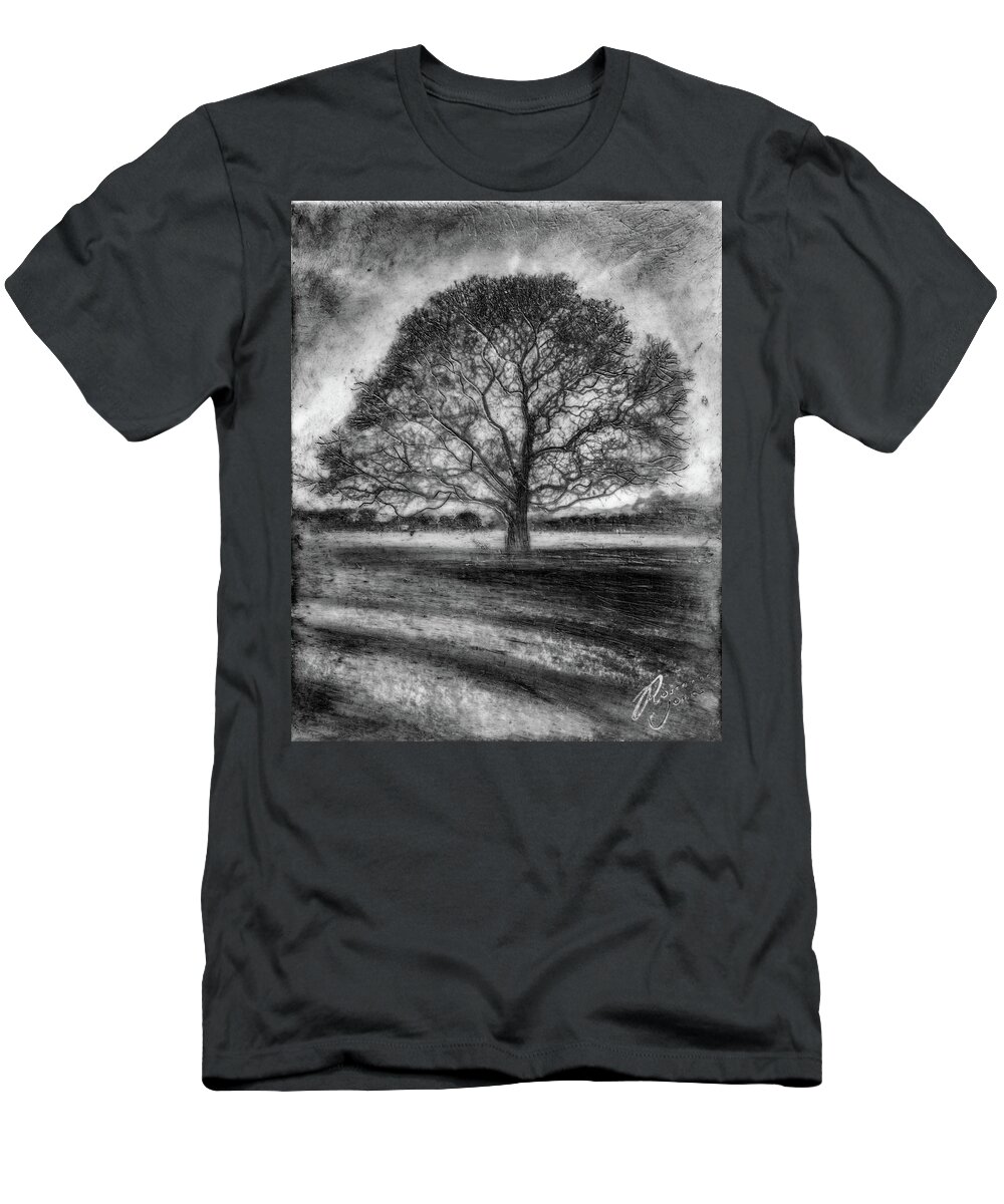 Trees T-Shirt featuring the mixed media Hagley Tree 2 by Roseanne Jones