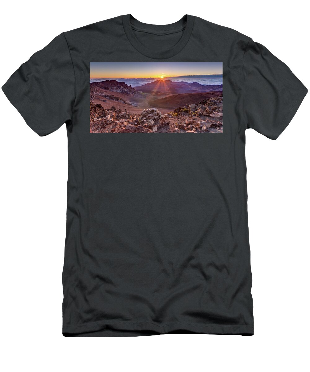 Haleakala T-Shirt featuring the photograph Haleakala Sunrise by Pierre Leclerc Photography