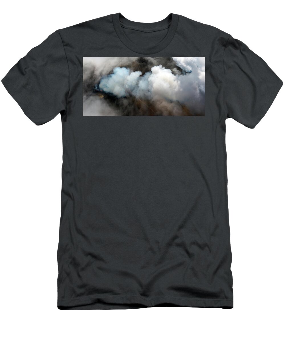 Volcano T-Shirt featuring the photograph Halemaumau Crater From Above by Christopher Johnson