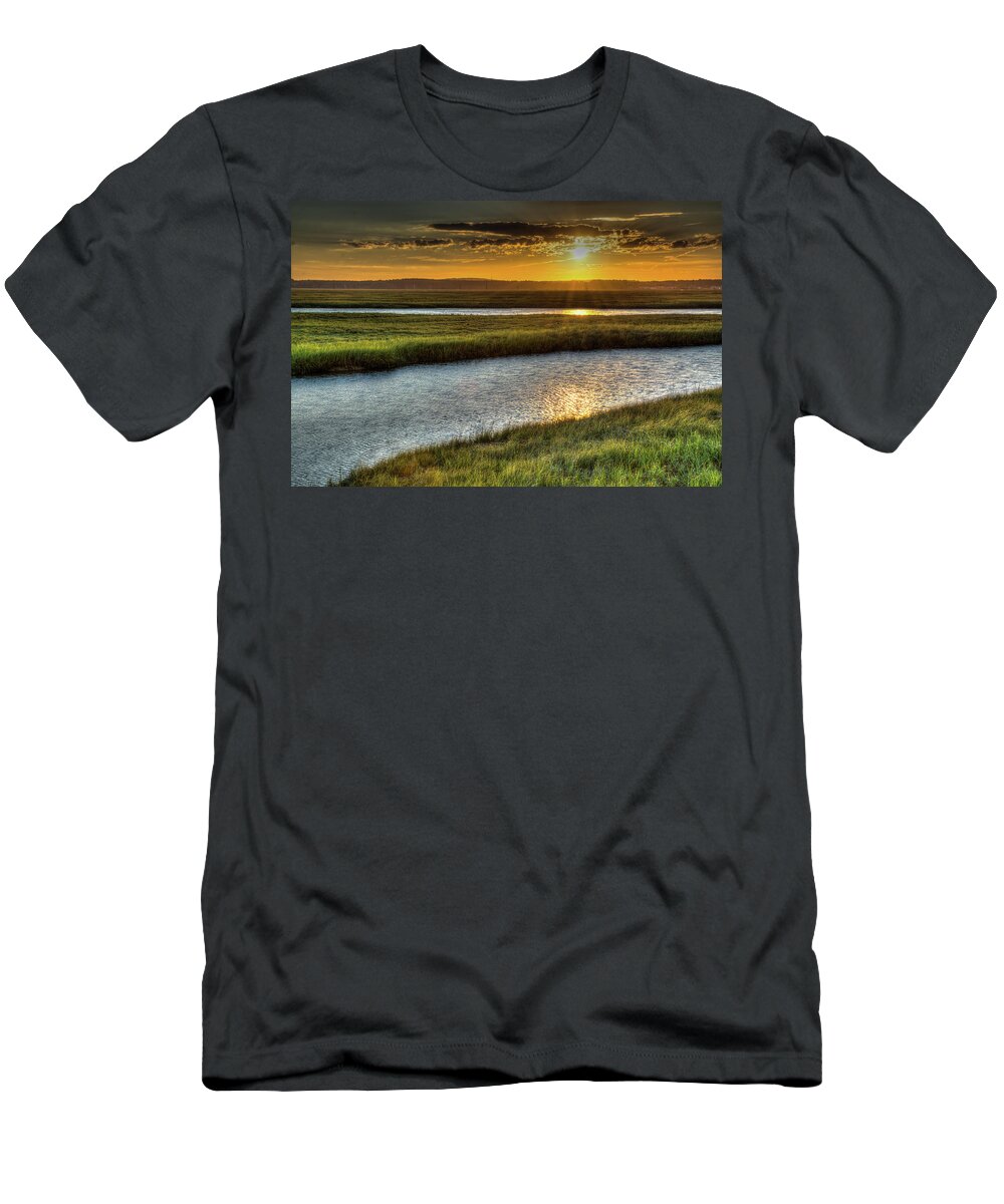 New England T-Shirt featuring the photograph Hampton Marsh by David Thompsen