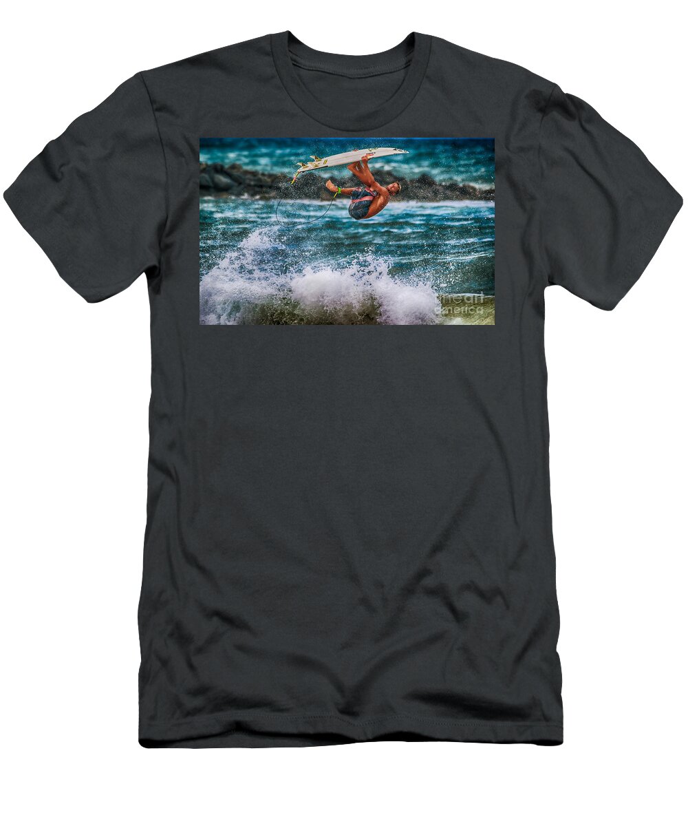 Beach T-Shirt featuring the photograph Hang On by Eye Olating Images