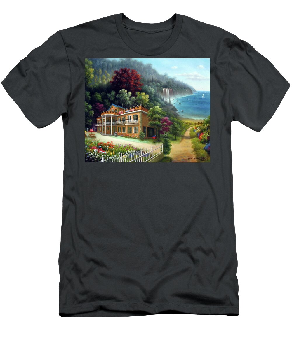 House T-Shirt featuring the painting Happy house by Yoo Choong Yeul