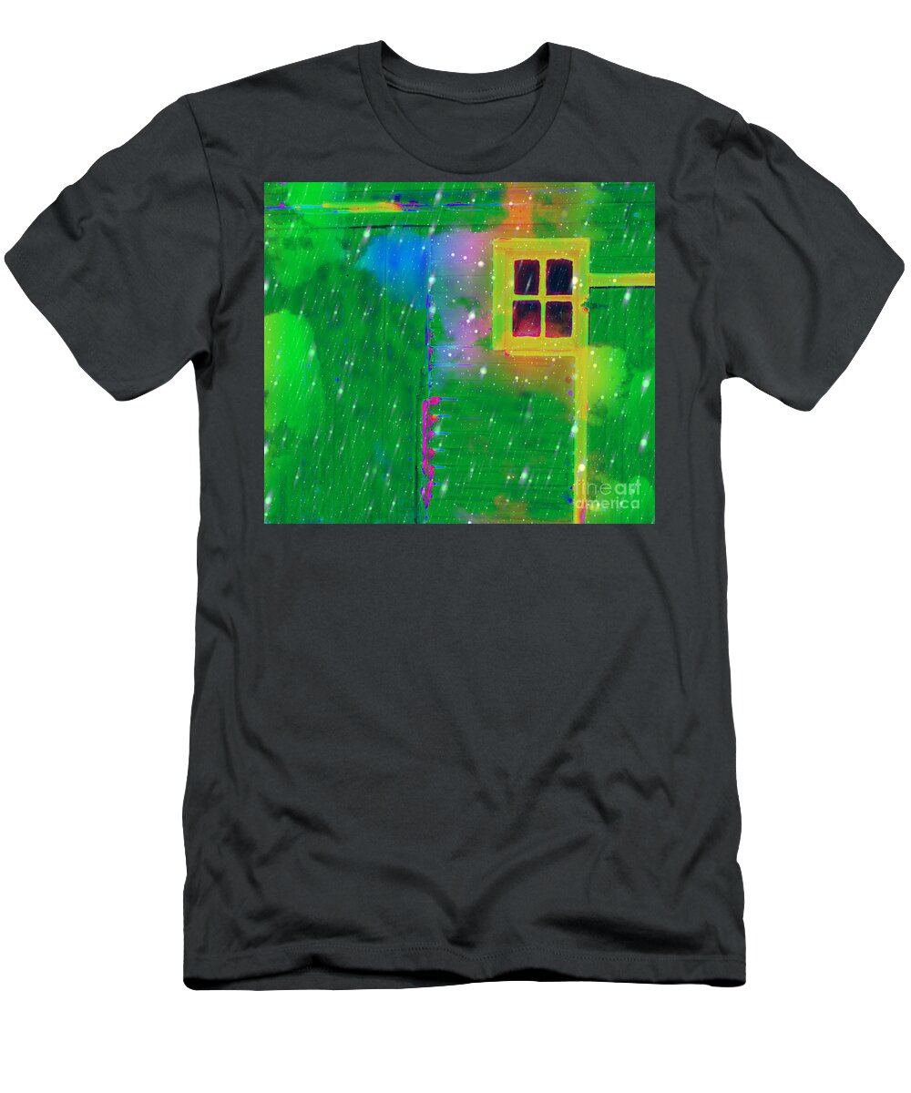 Door T-Shirt featuring the photograph Happy Window by Julie Lueders 