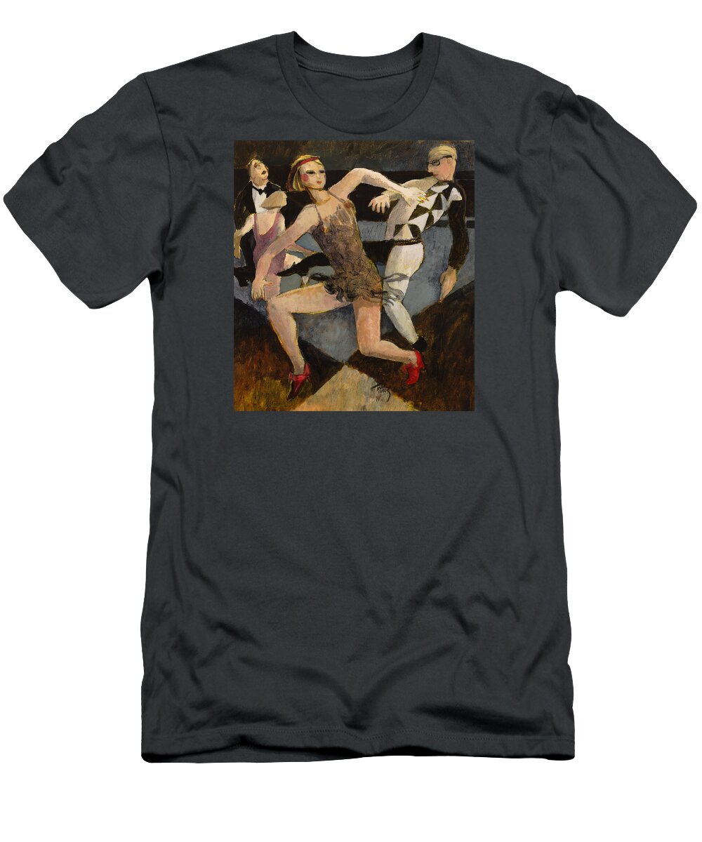 Figures T-Shirt featuring the painting Harlequin Floor Show by Thomas Tribby