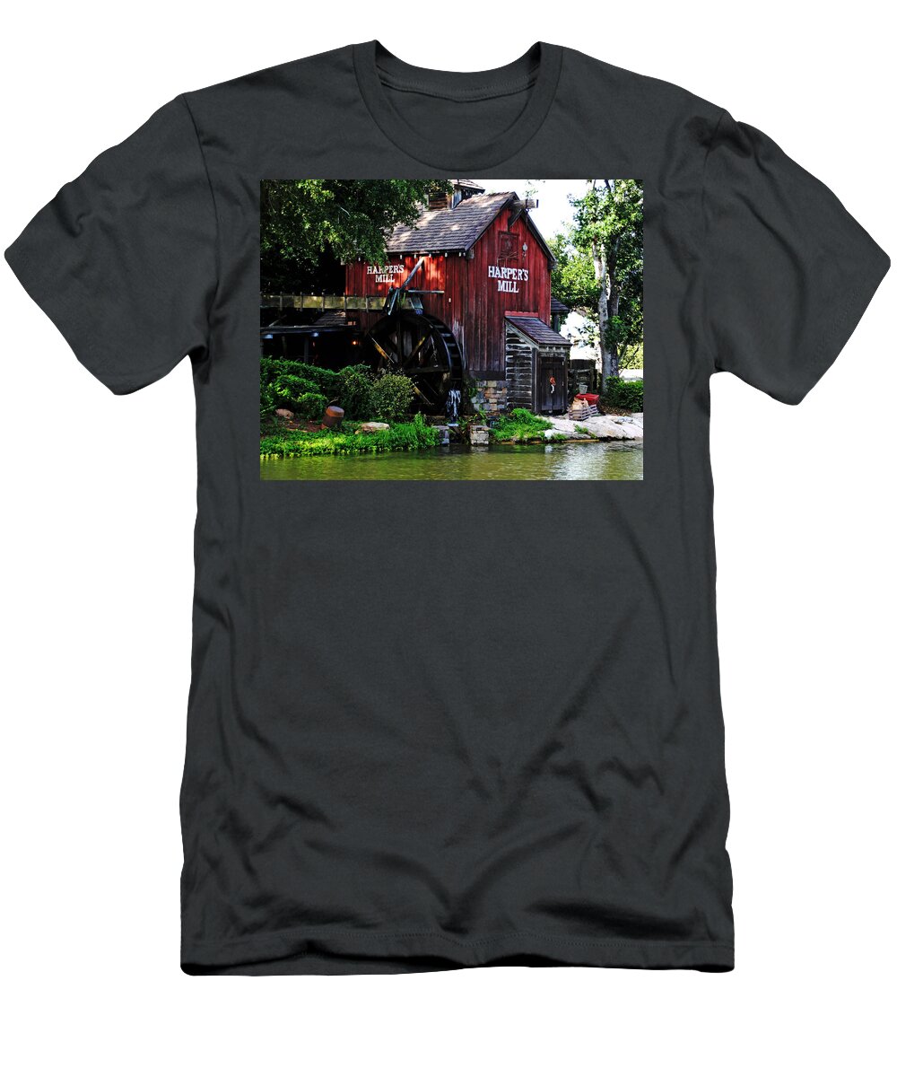 Mill T-Shirt featuring the photograph Harpers Mill by Debbie Oppermann