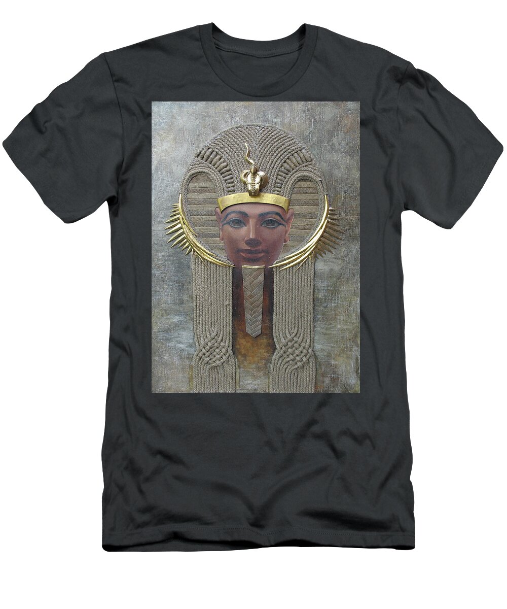 Hatshepsut T-Shirt featuring the painting Hatshepsut. Female Pharaoh of Egypt by Valentina Kondrashova