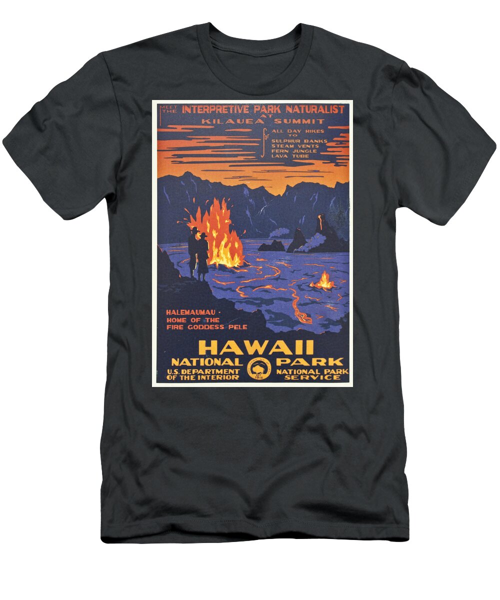 Hawaii T-Shirt featuring the digital art Hawaii Vintage Travel Poster by Georgia Fowler