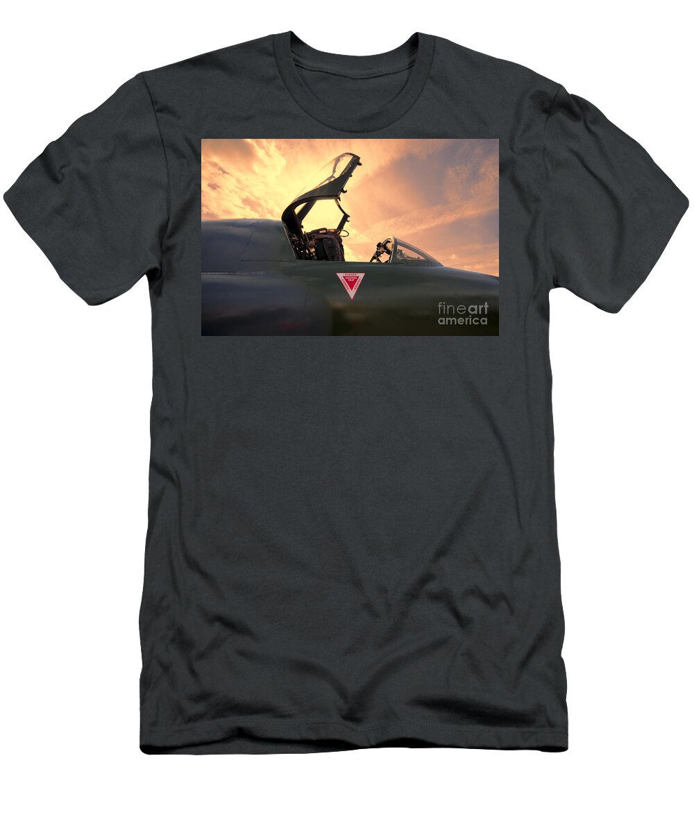 Hawker Hunter T-Shirt featuring the photograph Hawker Hunter sunset by Steev Stamford