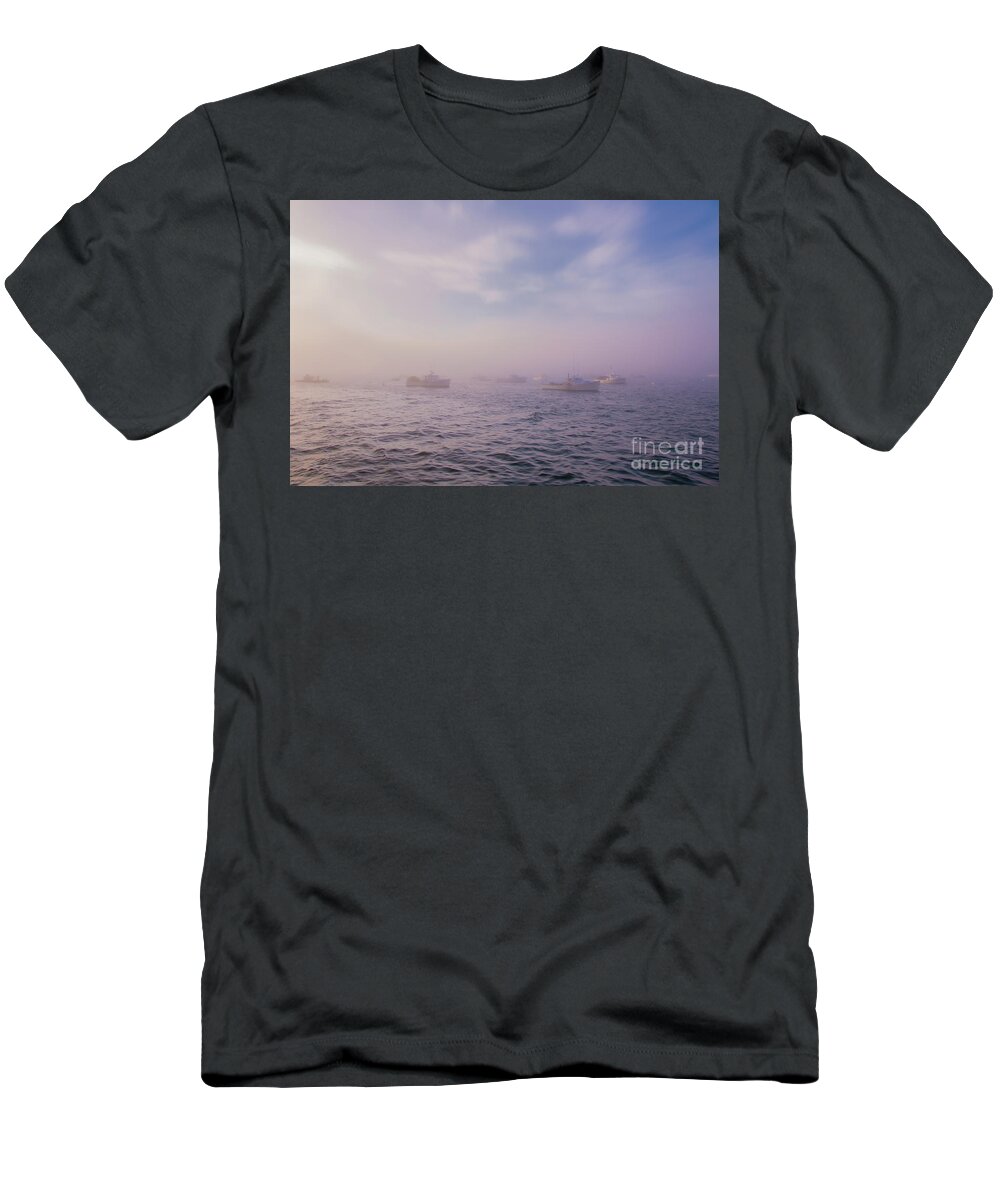 Hazy Sunset In Bar Harbor Maine T-Shirt featuring the photograph Hazy Sunset in Bar Harbor Maine by Elizabeth Dow