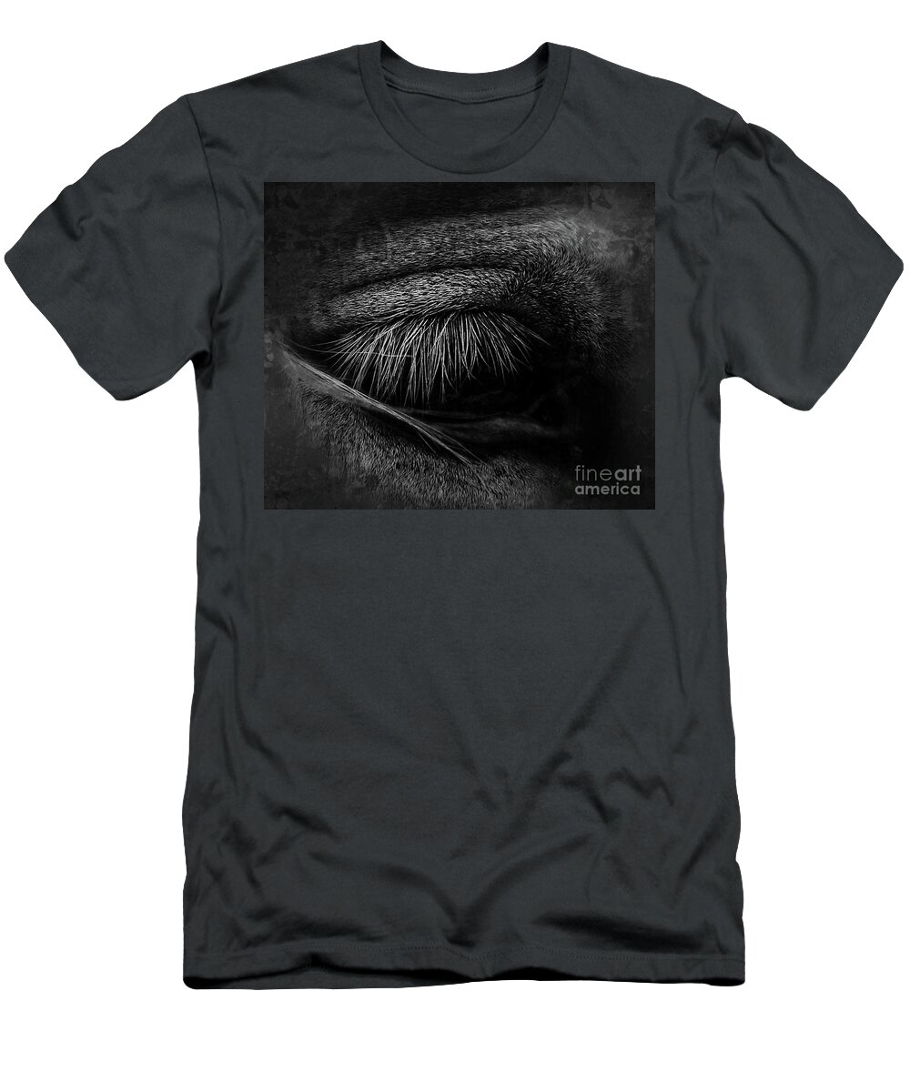 Horse T-Shirt featuring the photograph HE bw by Toma Caul
