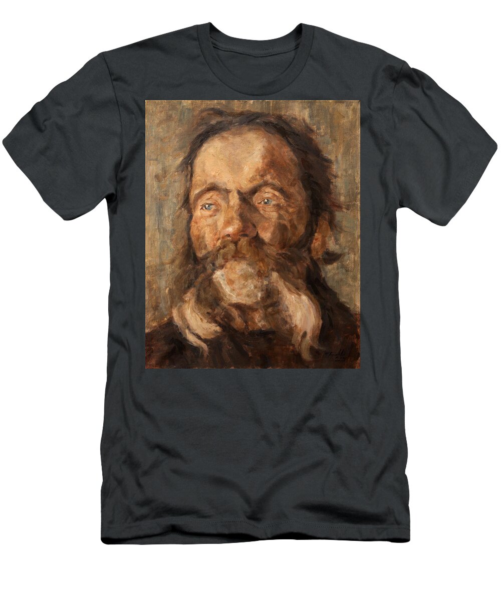 Portrait T-Shirt featuring the painting Head of an old Man by Darko Topalski