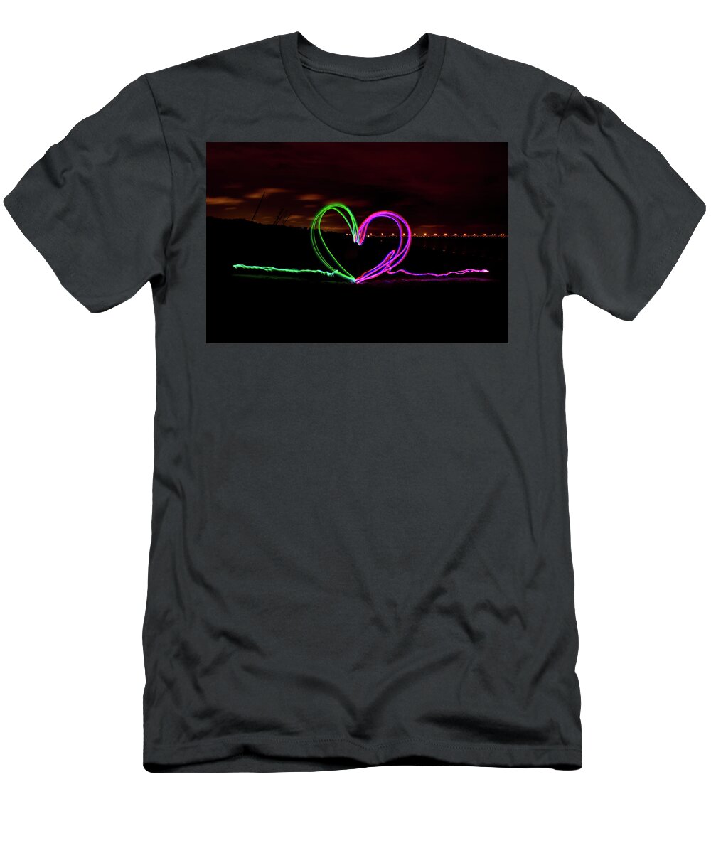 Night T-Shirt featuring the photograph Hearts in the Night by Nicole Lloyd
