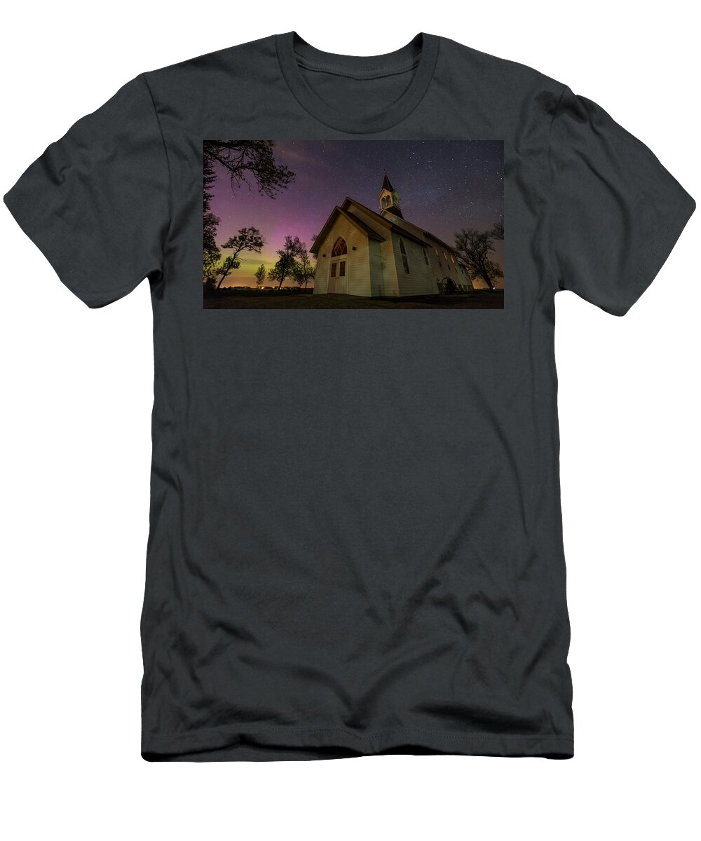 Aurora T-Shirt featuring the photograph Heavenly Lights 2 by Aaron J Groen