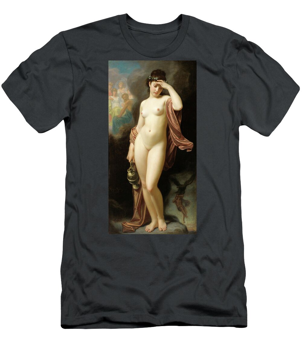 Hugues Merle T-Shirt featuring the painting Hebe Day-Dreaming or Hebe after her Fall by Hugues Merle
