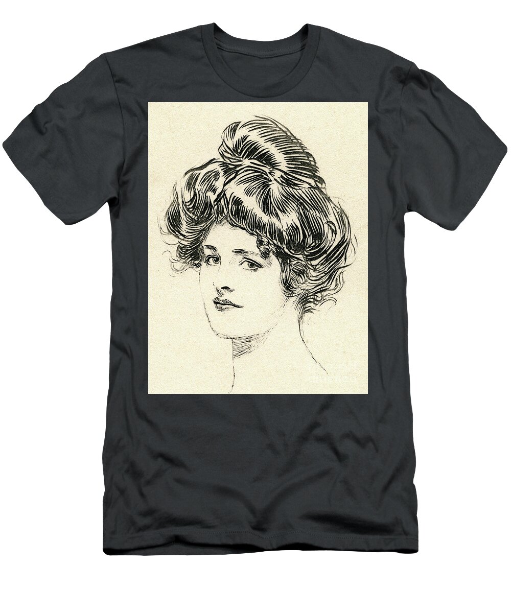 Helen T-Shirt featuring the drawing Helen, a Gibson Girl by Charles Dana Gibson