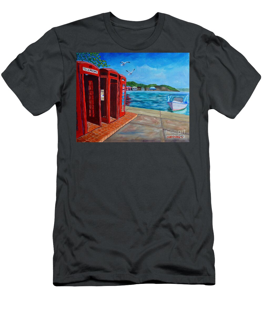 Grenada T-Shirt featuring the painting Hello, it's me, I'm on the Carenage by Laura Forde