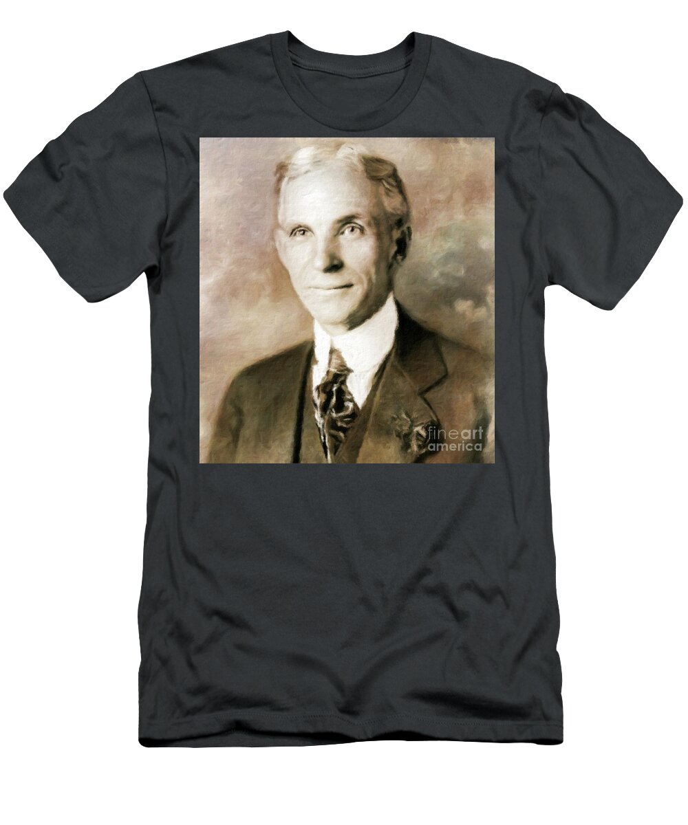 Writer T-Shirt featuring the painting Henry Ford by Mary Bassett by Esoterica Art Agency