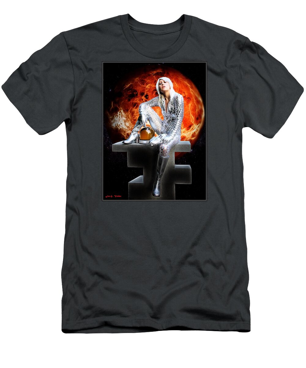 Fantasy T-Shirt featuring the painting Heroine Of The Red Planet by Jon Volden