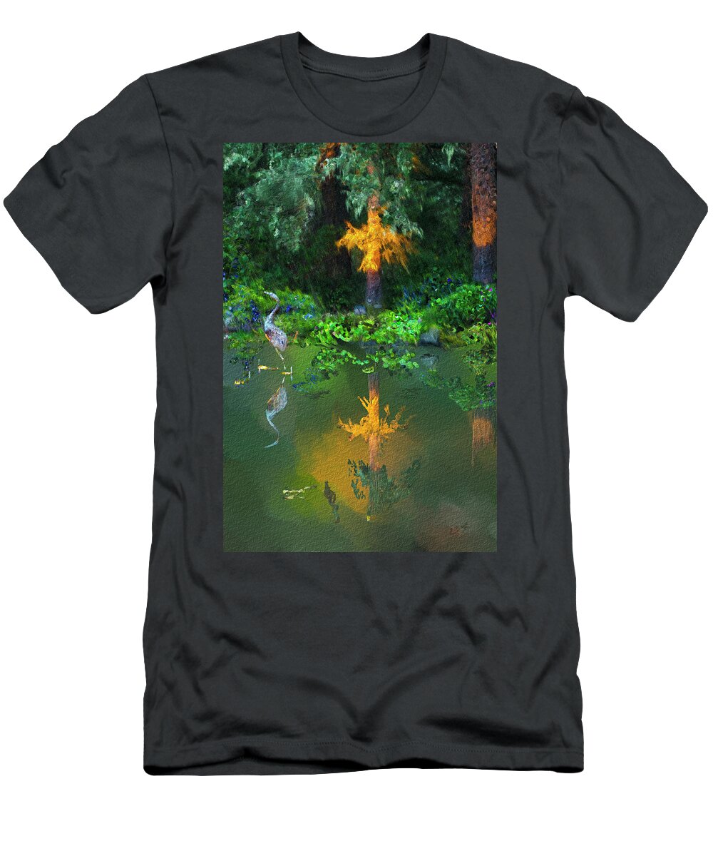 Blue Heron T-Shirt featuring the digital art Heron Art by Dale Stillman