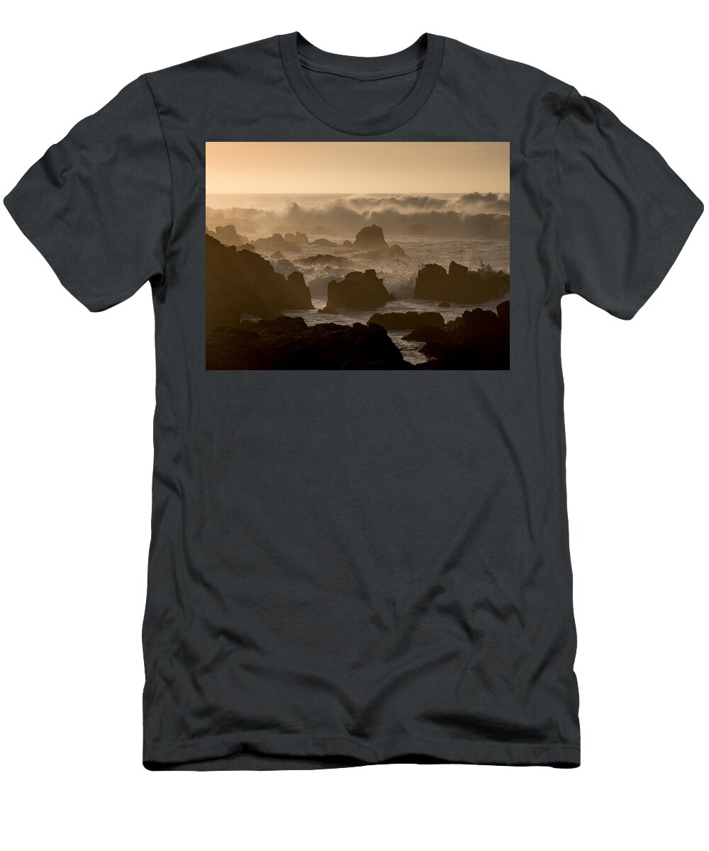 Beach T-Shirt featuring the photograph High Surf at Asilomar Beach by Derek Dean