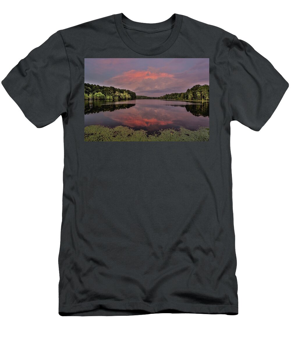 Rockingham T-Shirt featuring the photograph Hinson Lake Clouds by Jimmy McDonald