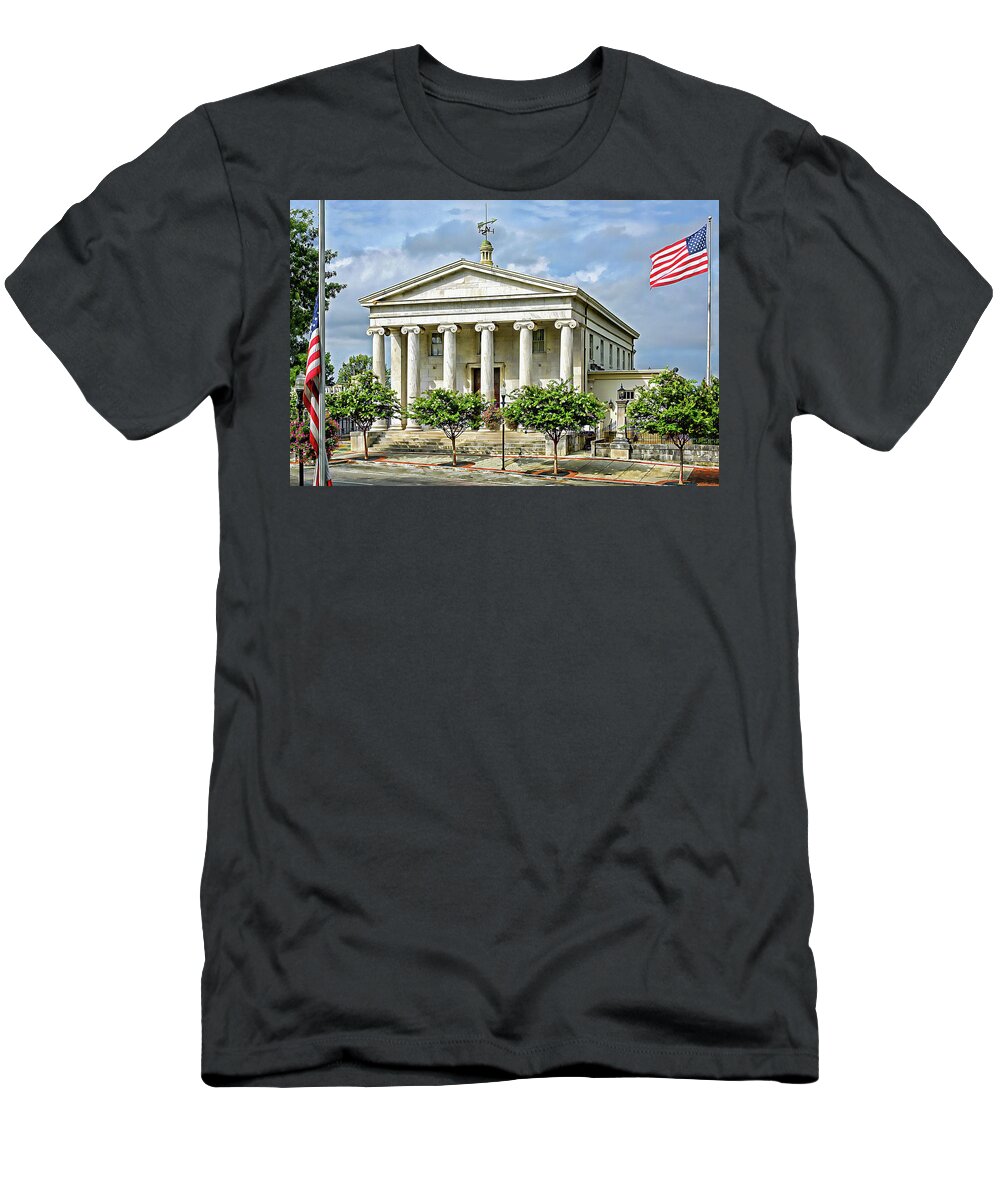 Bank T-Shirt featuring the photograph Historic First National Bank by Jeannee Gannuch