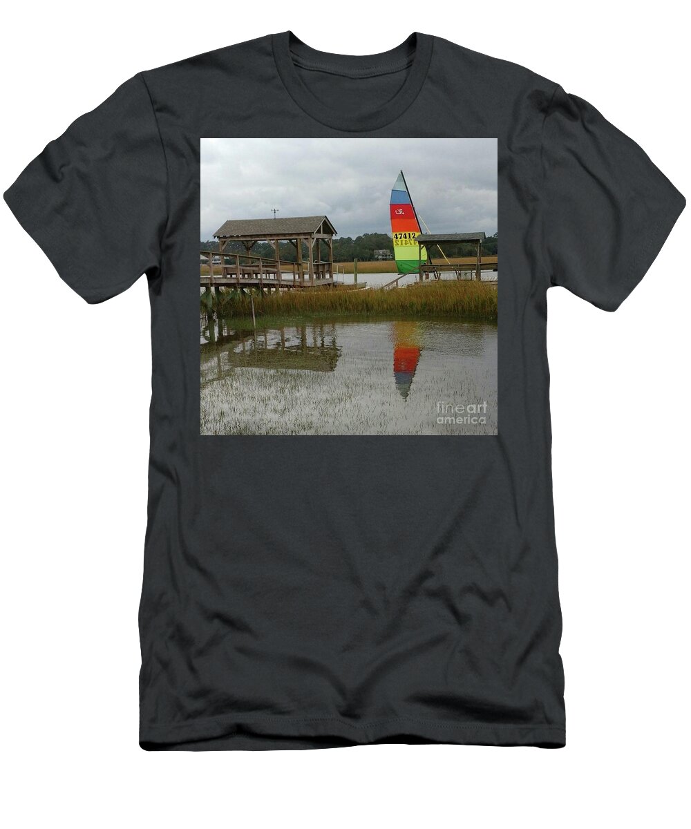 Hobie Cat T-Shirt featuring the photograph Hobie Cat Reflection by Anita Adams