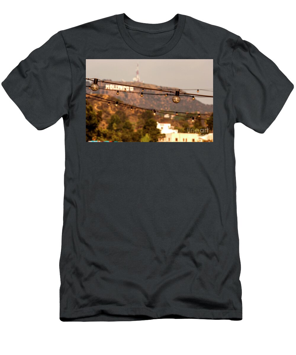 Hollywood T-Shirt featuring the photograph Hollywood sign on the hill 5 by Micah May